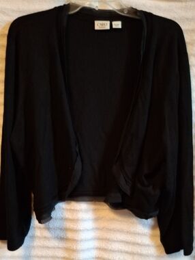 Cato Black Open-Front Cropped Cardigan